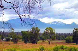View from Kachemak Heights across the bay and onto the Kachemak Mountains