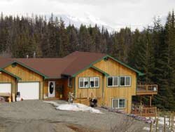 Wooden house and driveway